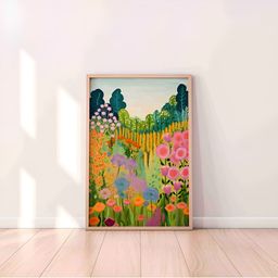 Aura Green & Pink Floral and Botanical Wooden Wall Frame-picture-20