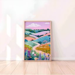 Aura Pink & Blue Abstract Wooden Wall Frame-picture-47