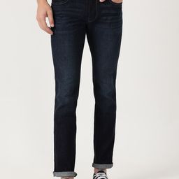 Wrangler Men Navy Blue Skanders Slim Fit Light Fade Stretchable Cotton Jeans-image-11