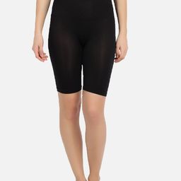 Flenzy Women Black Solid Tummy & Thigh Shapewear-image-9