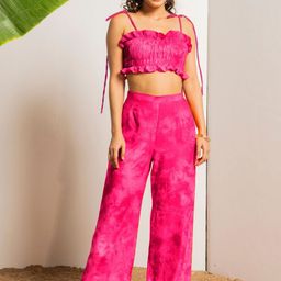 EROTISSCH Tie & Dye Printed Swimwear Cover up Set-image-7