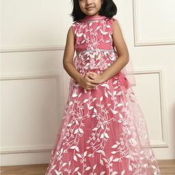 Bella Moda Girls Embroidered Thread Work Ready to Wear Lehenga & Blouse With Dupatta-picture-21