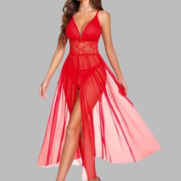 KRENOZ Shoulder Straps Net Baby Doll-image-27