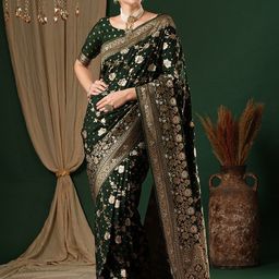 Anouk Ethnic Motifs Zari Pure Georgette Kanjeevaram Saree-image-25