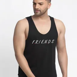 Friskers Men Black Printed F.R.I.E.N.D.S Innerwear Vests-image-8