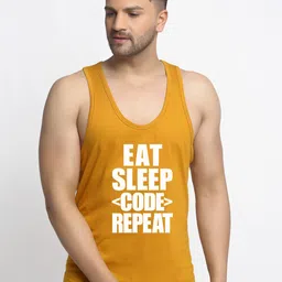 Friskers Men Gold Printed Innerwear Vests-image-59