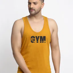 Friskers Men Gold Printed Innerwear Vests-image-88