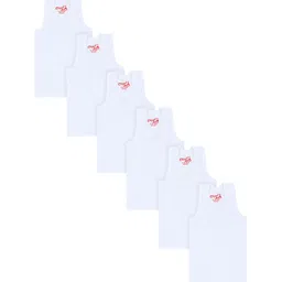 DYCA Boys White Pack Of 6 Solid Cotton Basic Innerwear Vests-picture-55