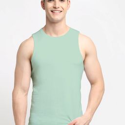 Friskers Men Sea Green Solid Cotton  Innerwear Vests-image-82