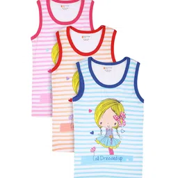 Bodycare Kids Girls Pack Of 3 Assorted Cotton Innerwear Vests-image-109