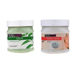 FEELHIGH Set of Neem Face Scrub & Pearl Mask - 500 ml Each-20