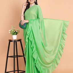 KULNAARI Ruffles Pure Georgette Saree-image-8