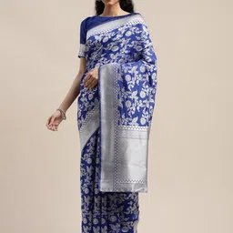 Mitera Floral Woven Design Zari Banarasi Saree-picture-37