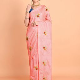 KULNAARI Floral Embroidered Poly Chiffon Saree-image-8