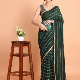 KULNAARI Striped Gotta Patti Saree-image-75