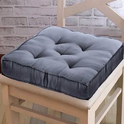 Kuber Industries Grey 4 Pcs Microfiber Cotton Comfortable Seat Square Cushion Chair Pads-24