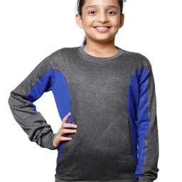 IndiWeaves Girls Colourblocked Fleece Sweatshirt-picture-43