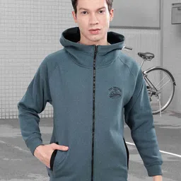 STELLERS Men Typography Embroidered Hooded Front-Open Sweatshirt-picture-24