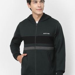 Kalt Striped Hooded Fleece Sweatshirt-image-39