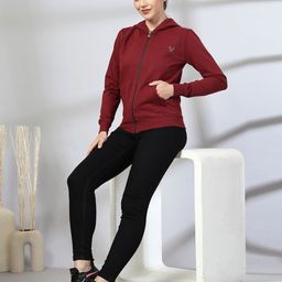 UZARUS Women Hooded Front-Open Sweatshirt-image-3
