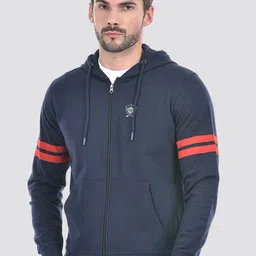 Lawman pg3 Hooded Long Sleeves Zip Detail Cotton Front Open Sweatshirt-picture-30