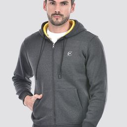 Lawman pg3 Hooded Long Sleeves Zip Detail Cotton Front Open Sweatshirt-image-46