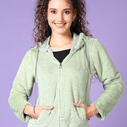 V-Mart Women Fur Hooded Front-Open Sweatshirt-picture-31