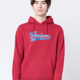 Red Tape Typography Printed Hooded Pullover Sweatshirt-image-94