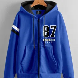 BAESD Boys Printed Hooded Fleece Front-Open Sweatshirt-image-73