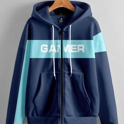 BAESD Boys Typography Printed Hooded Fleece Front-Open Sweatshirt-4
