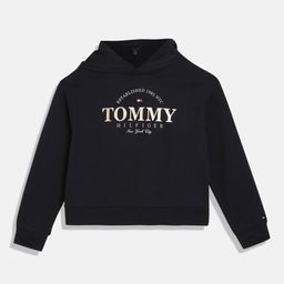 Tommy Hilfiger Girls Typography Printed Hooded Cotton Pullover Sweatshirt-picture-41