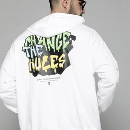Maniac Typography Printed Hooded Pure Cotton Pullover Sweatshirt-image-24