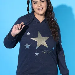 AUSTIVO Plus Size Geometric Printed Hooded Fleece Sweatshirt-21