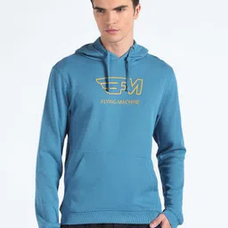 Flying Machine Typography Printed Hooded Pure Cotton Pullover Sweatshirt-picture-17