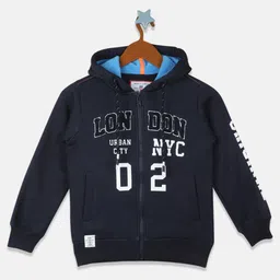 Monte Carlo Boys Navy Blue Printed Hooded Sweatshirt-image-99