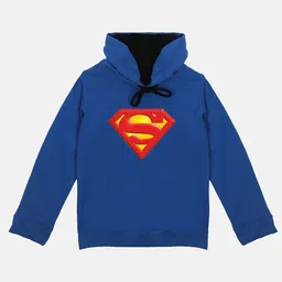 DC by Wear Your Mind Unisex Kids Blue Printed Hooded Sweatshirt-image-99