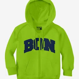 BONKIDS Boys Typography Printed Cotton Hooded Front-Open Sweatshirt-image-86