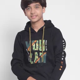 Crimsoune Club Boys Typography Printed Hooded Cotton Pullover-image-19