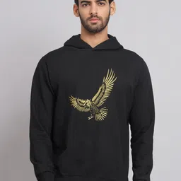 Obaan Men Printed Hooded Pullover Sweatshirt-picture-32
