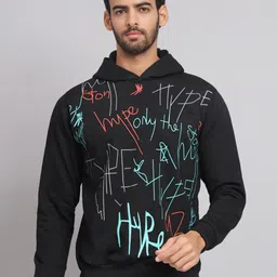 Obaan Men Printed Hooded Pullover Sweatshirt-picture-37