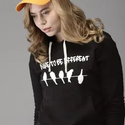 Campus Sutra Typography Printed Hooded Cotton Pullover-image-31