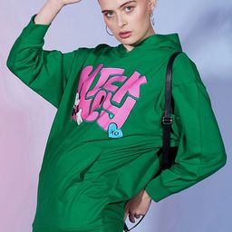 DressBerry Green Graphic Printed Cotton Pullover Hooded Sweatshirt-picture-15