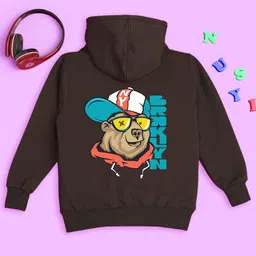 NUSYL Kids Graphic Printed Hooded Fleece Pullover-image-60