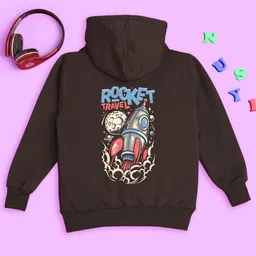 NUSYL Kids Graphic Printed Hooded Long Sleeves Fleece Pullover Sweatshirt-picture-14