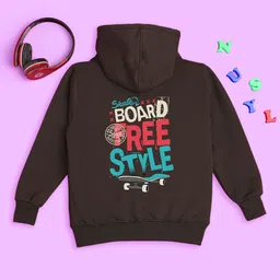NUSYL Kids Typographic Printed Hooded Sweatshirt-image-88