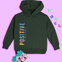 NUSYL Kids Typography Printed Hooded Fleece Pullover Sweatshirt-picture-50