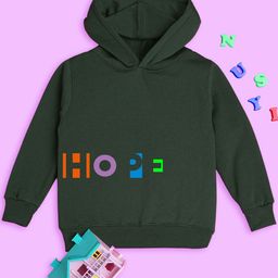 NUSYL Kids Typography Printed Hooded Fleece Sweatshirt-20