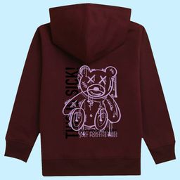NUSYL Unisex Kids Just Positive Vibe Printed Hooded Fleece Sweatshirt-image-53