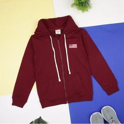 ZION Unisex Kids Maroon Pure Cotton Hooded Sweatshirt-image-61