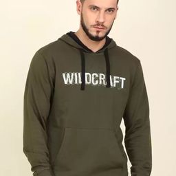 Wildcraft Men Olive Green Printed Hooded Cotton Sweatshirt-image-81